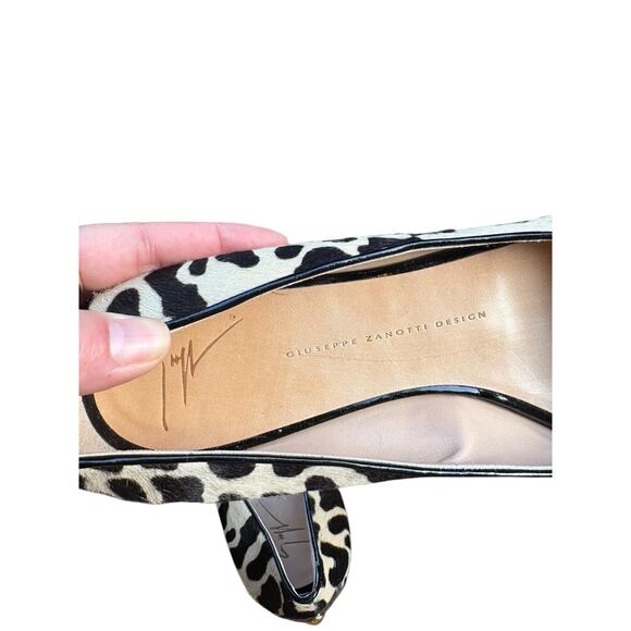 Giuseppe Zanotti Ponyhair Leopard Print Buckle Ballet Flat Loafers - 39.5 / 9.5 - Picture 6 of 10